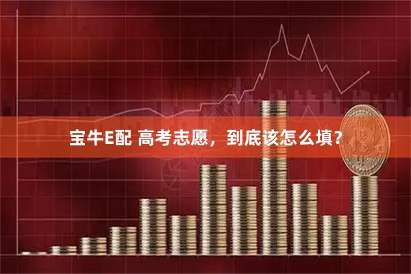 宝牛E配 高考志愿，到底该怎么填？